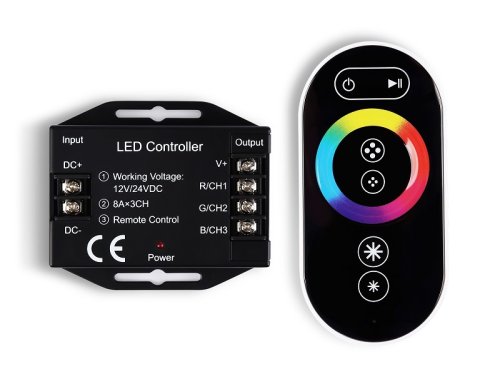 Контроллер для светодиодной RGB ленты AMBRELLA  (радио) 24A 12V 288W/ 24V 576W IP20 картинка 